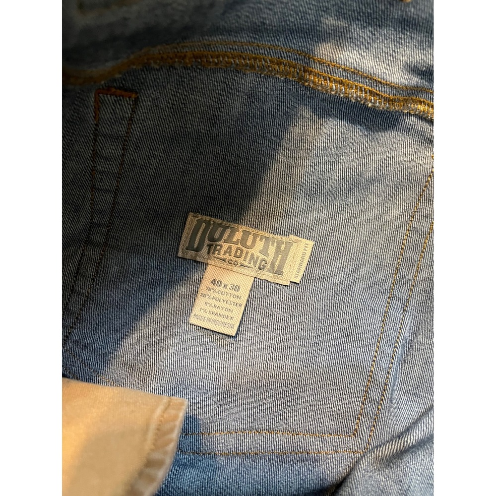 Duluth Trading Co Ballroom Double Flex Jeans Mens 40x30 Blue Stretch - Picture 3 of 9